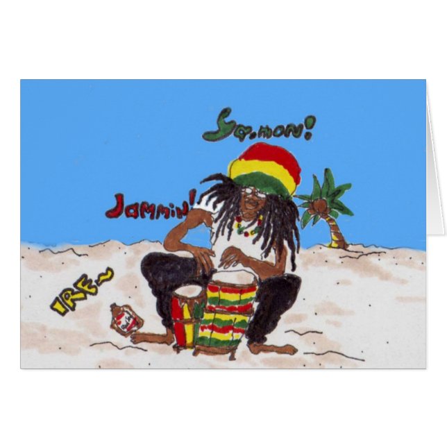 rastaman blank car hälsningskort (Framsidan Horizontal)