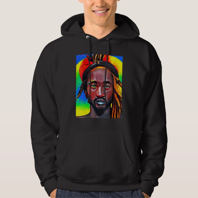 Rastaman Reggae Dub Jah Rasta design_6 Hoodie (Framsida)