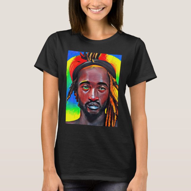 Rastaman Reggae Dub Jah Rasta design_6 T Shirt (Framsida)