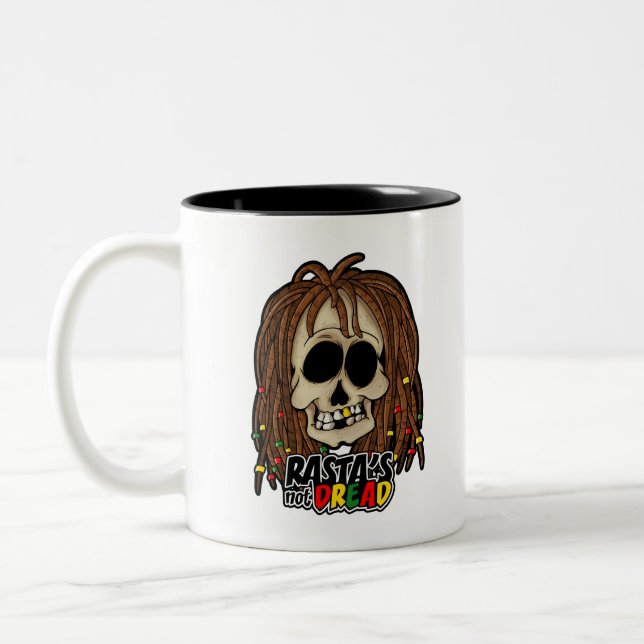 RASTA'S NOT DREAD ! REGGAE Två-Tonad MUGG (Vänster)