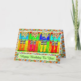 Rastbåtar och Daisy med födelsedagskort Kort