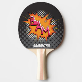 Raster BAM! Superheropersonligen paddlar Pingisracket