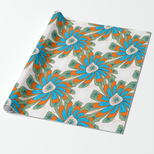 Raster blommönster med abstrakt blommor. Abstr Presentpapper