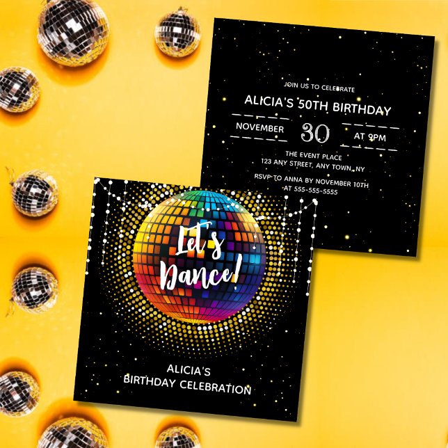 Raster Disco Låt oss inbjudan till födelsedagstjän (Skapare uppladdad)
