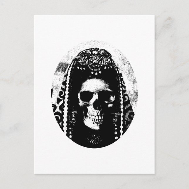 Raster Reaper Skull-design Vykort (Framsida)