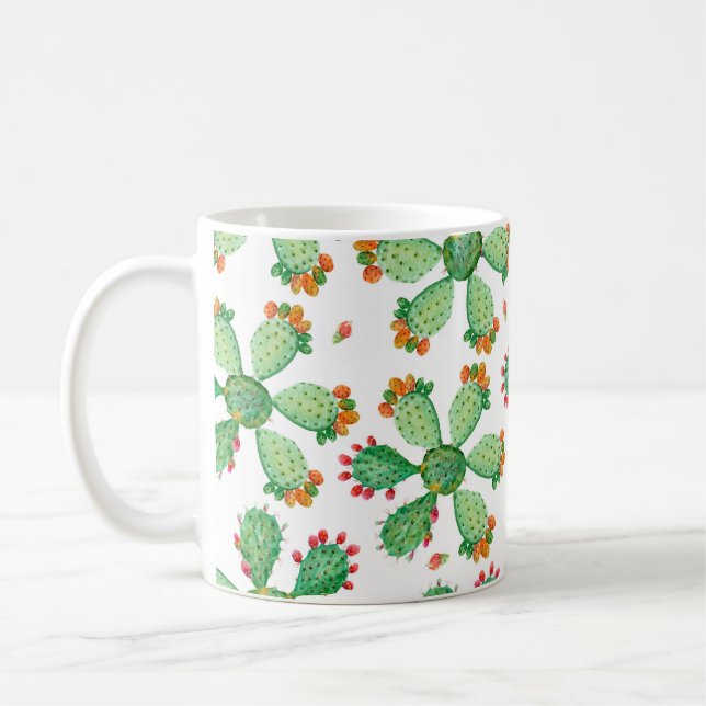 Raster vattenfärgen, sömlös aktualitet anger bakgr kaffemugg (Vänster)