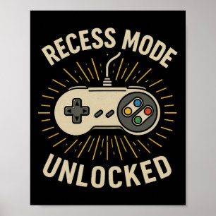 Rastlägesläge upplåst Retro School Gamer Controlle Poster