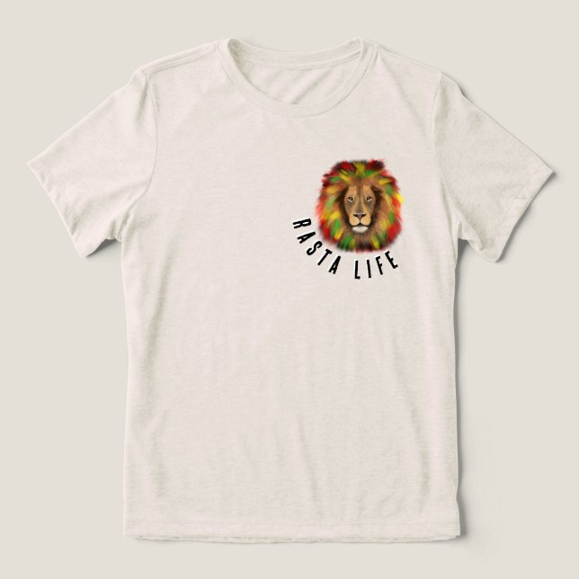 Rastliv lejon rödbrud grönt gult Jamaica real T Shirt (Design Framsida)