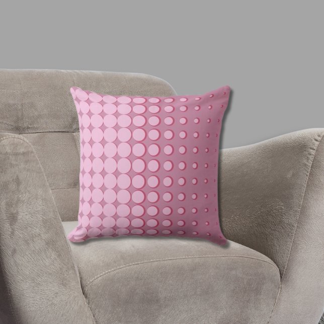 Rastreringspunkter för Rosa av modern Blek Kudde (Pillow with Pink Halftone Pattern)