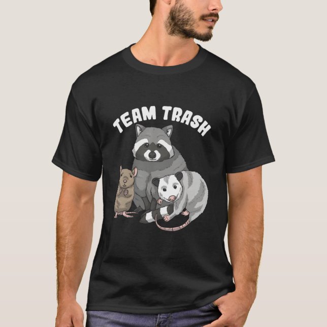 Rat Raccoon Racoon Opossum Possum Team Trash T Shirt (Framsida)