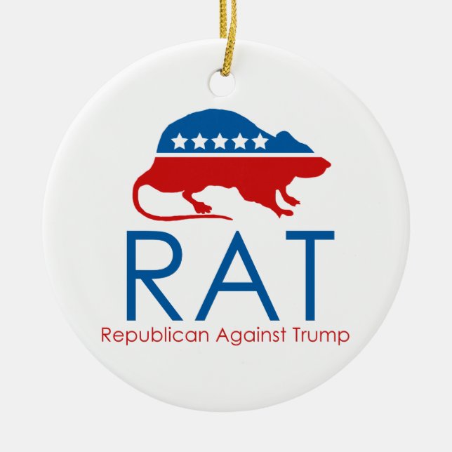 RAT Republikan mot Trump Julgransprydnad Keramik (Framsidan)