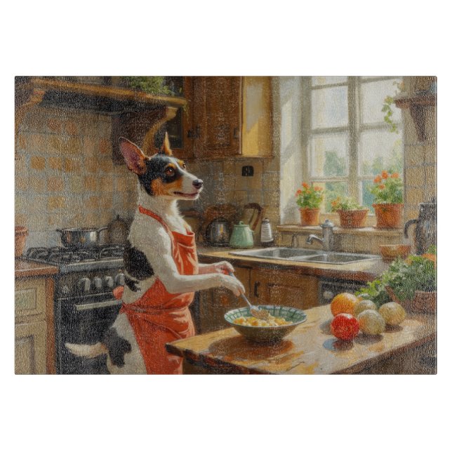 Rat Terrier Cooking in Kitchen (Framsidan)
