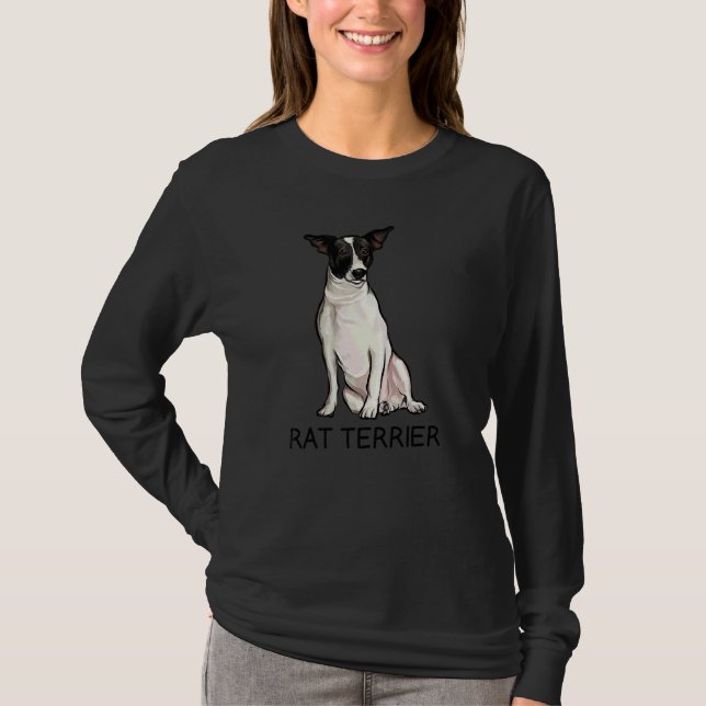 Rat Terrier Galen Hund T Shirt (Framsida)