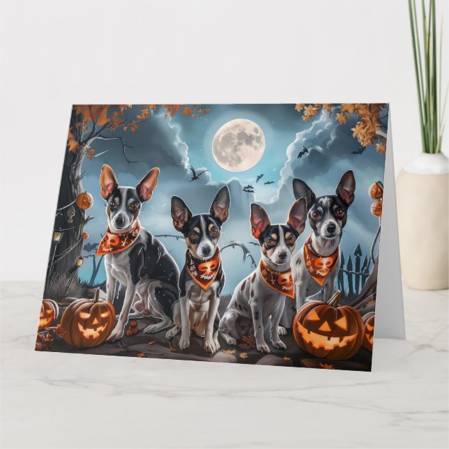 Rat Terrier Halloween Kuslig  Kort (Framsida)