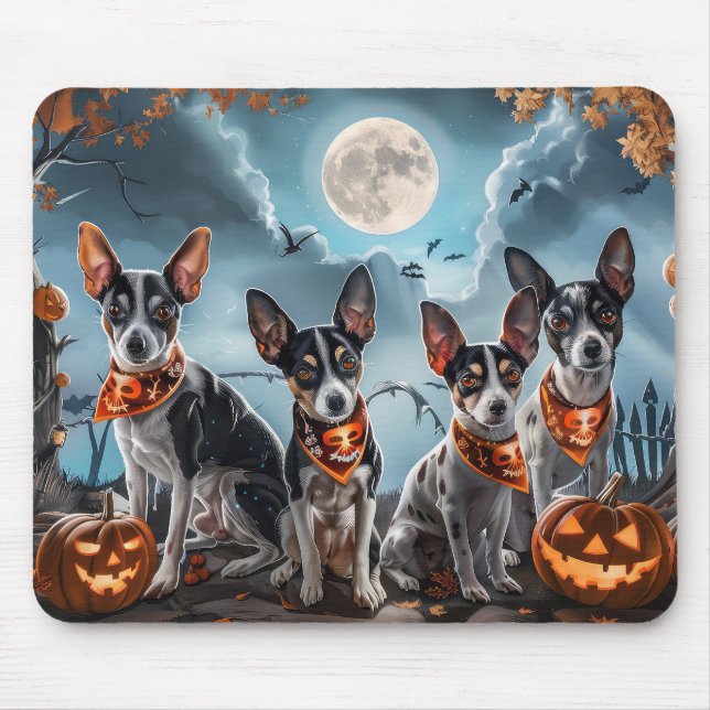 Rat Terrier Halloween Kuslig  Musmatta (Framsidan)