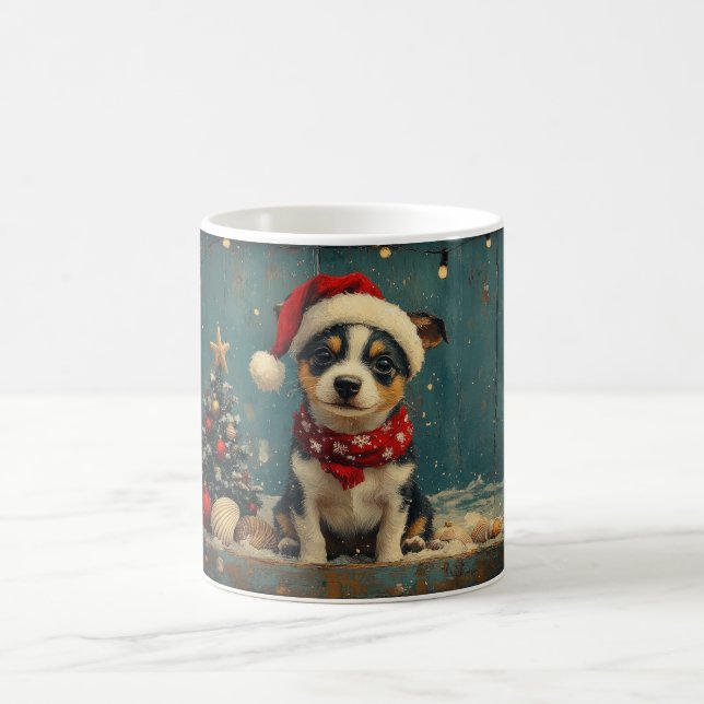 Rat Terrier Hund Jul Vintage Strand Kaffemugg (Center)