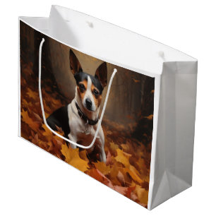 Rat Terrier i höstlöv Fall Inspire