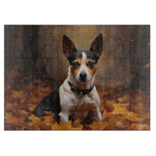 Rat Terrier i höstlöv Fall Inspire