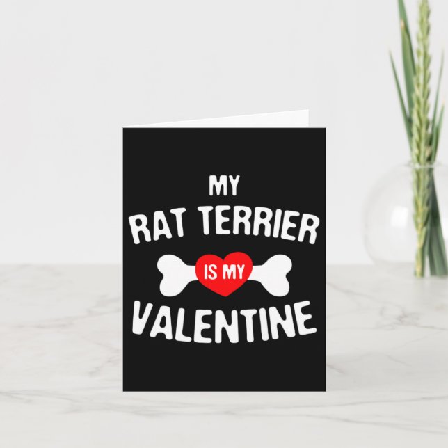 Rat Terrier Is My Valentine Rat Terrier Dog  Kort (Framsida)