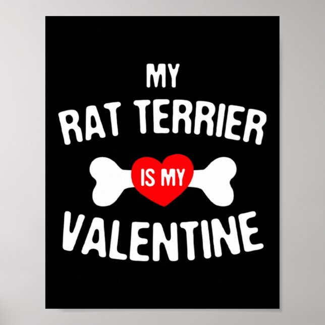 Rat Terrier Is My Valentine Rat Terrier Dog  Poster (Framsidan)