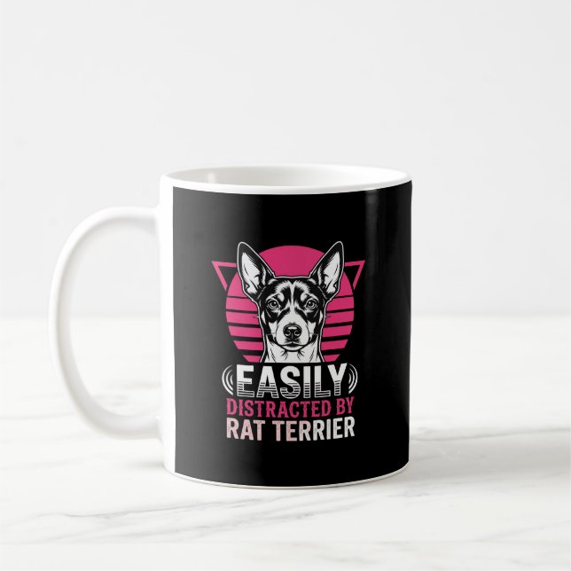 Rat Terrier Lätt Distraherad Retro Hund Kaffemugg (Vänster)