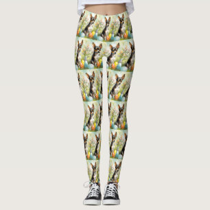 Rat Terrier med påskägg semester Leggings