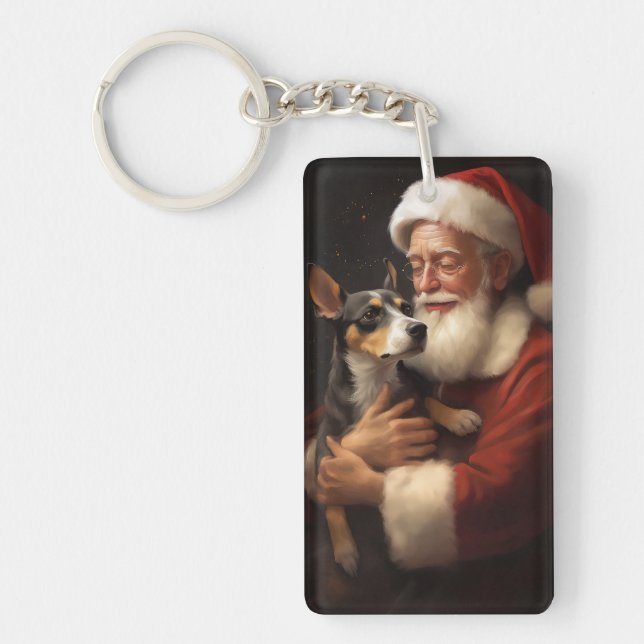 Rat Terrier med Tomte Julfirande Jul (Framsidan)
