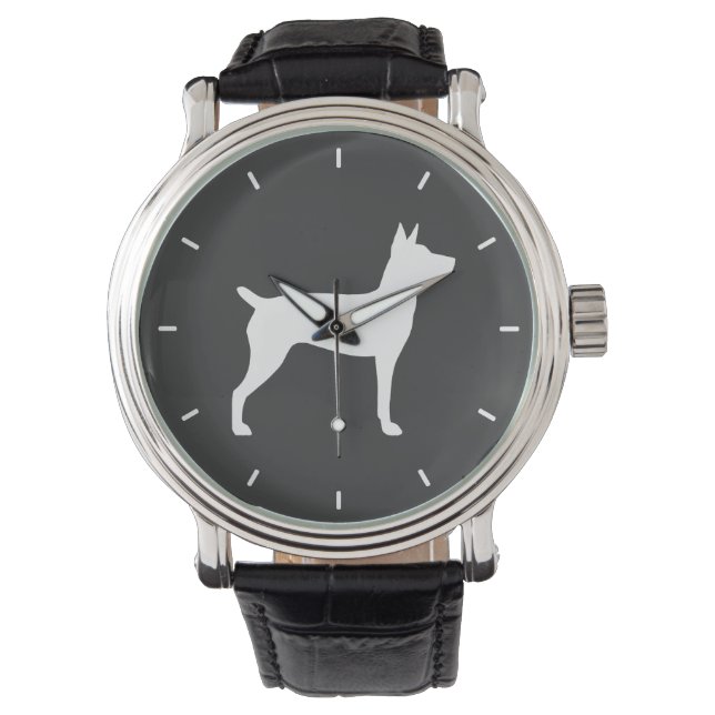 Rat Terrier Siluett Armbandsur (Framsida)