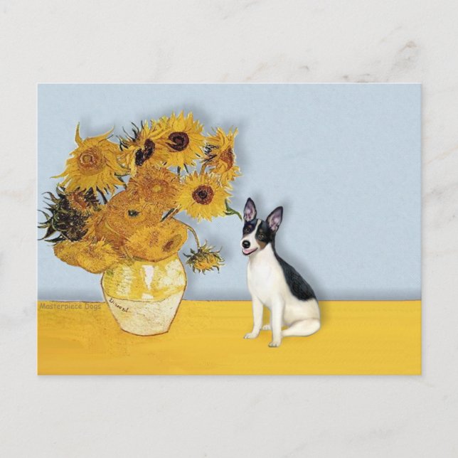 Rat Terrier - Solrosor Vykort (Framsida)