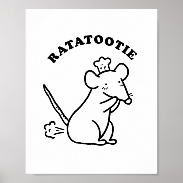 Rata tootie Cute Funny Animal Pun Poster (Framsidan)