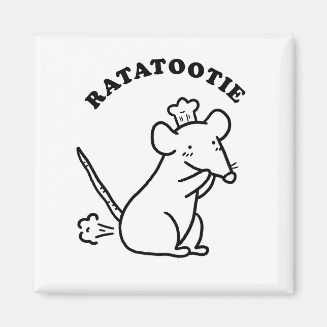 Rata tootie Cute Funny Animal Pun Quote Magnet (Framsidan)
