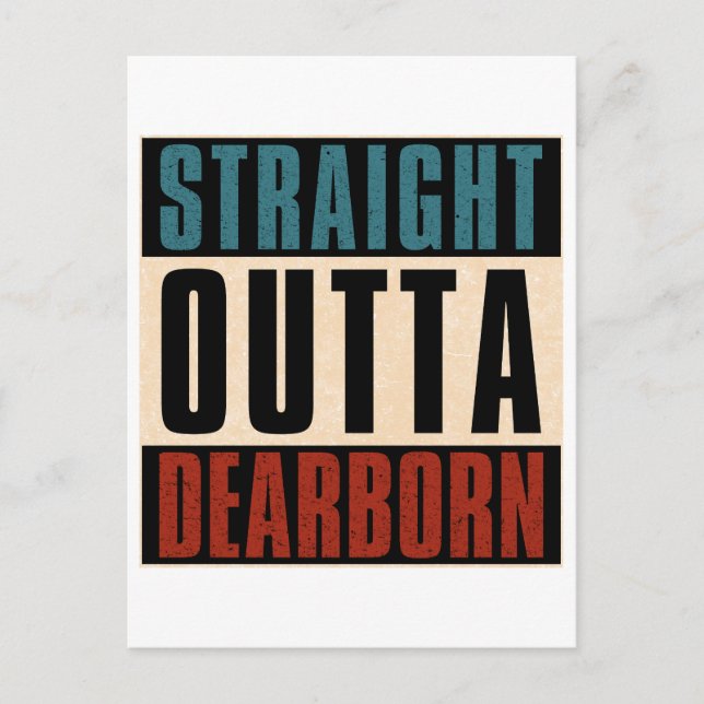 Räta ut Dearborn Michigan MI Vykort (Framsida)