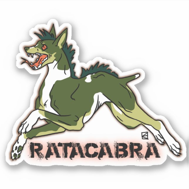 Ratacabra - råtta skräckchupacabra klistermärken (Framsida)