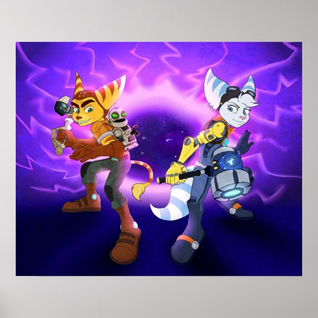 Ratchet och kluven och uppåtskild poster (Framsidan)