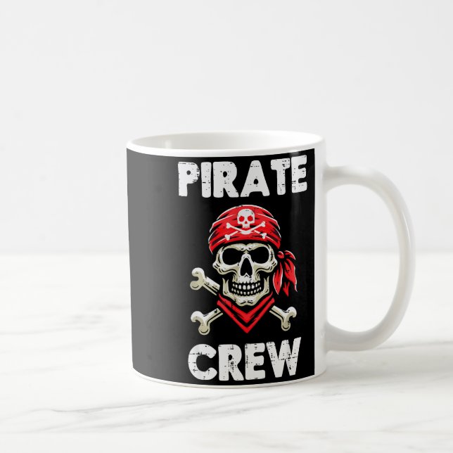Rate Crew Skull Crossbones Funny Matching Men Wome Kaffemugg (Höger)
