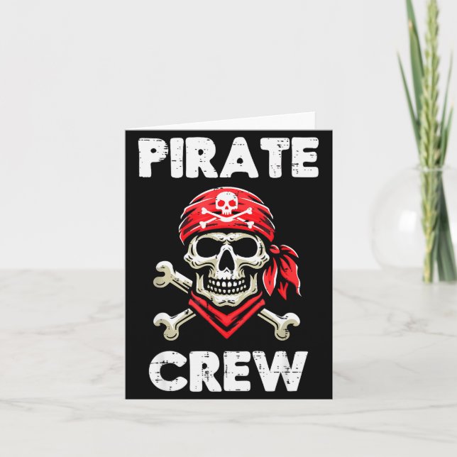 Rate Crew Skull Crossbones Funny Matching Men Wome Kort (Framsida)