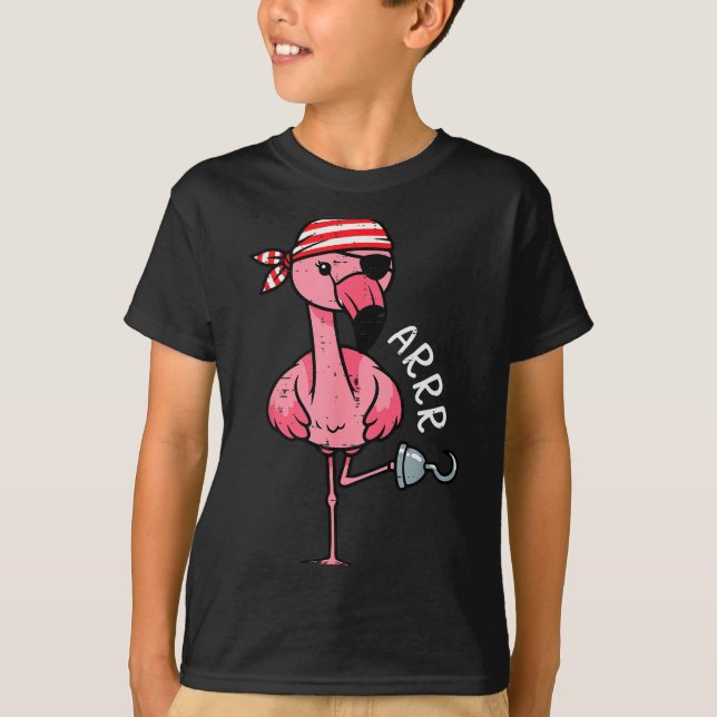 Rate Flamingo Arrr Halloween Costume Women Girls K T Shirt (Framsida)