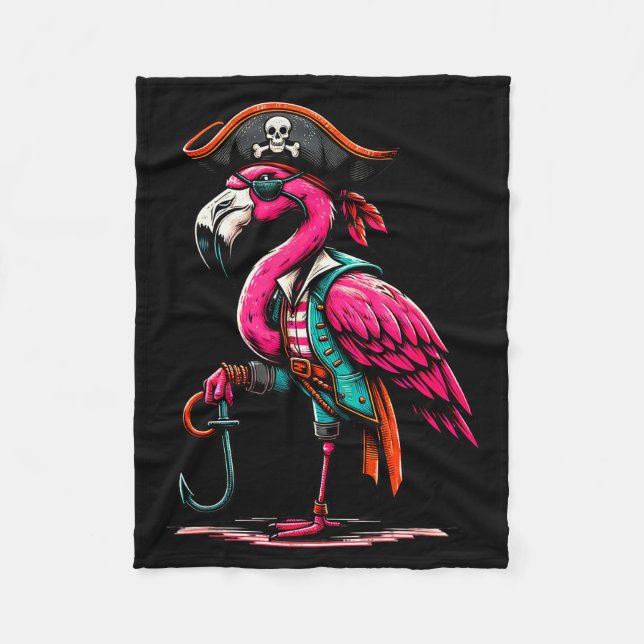Rate Nk Flamingo Halloween Party - Jolly Roger  Fleecefilt (Framsidan)