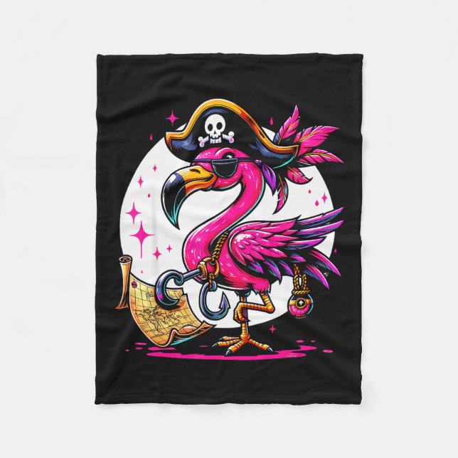 Rate Nk Flamingo Halloween Party - Jolly Roger  Fleecefilt (Framsidan)