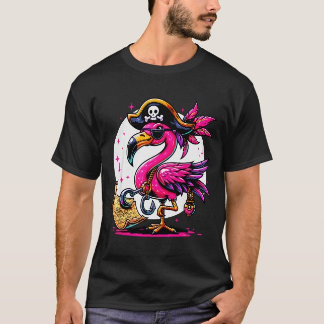 Rate Nk Flamingo Halloween Party - Jolly Roger  T Shirt (Framsida)