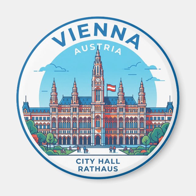 Rathaus Stadshus Österrike Magnet (Framsidan)