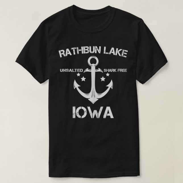 RATHBUN SJÖ IOWA Funny Fishing Camping Sommar Gif T Shirt (Design framsida)