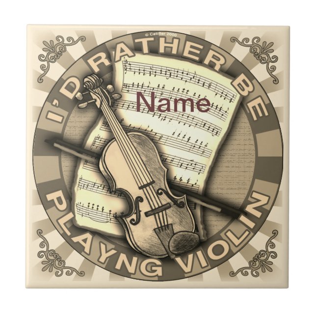 Rather Play Violin Kakelplatta (Framsidan)