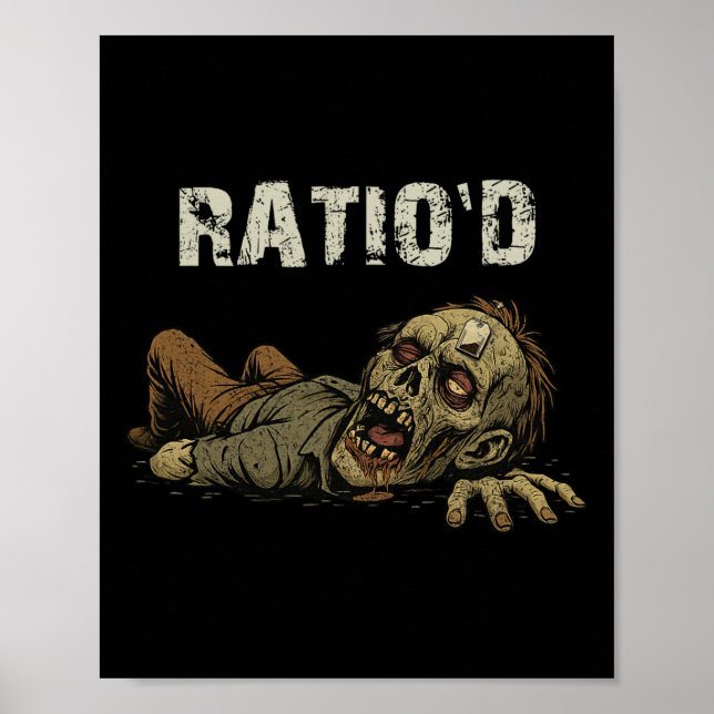 Ratio'd Teag-meme Rolig Zombie-Npc Ratioad Spelare Poster (Framsidan)