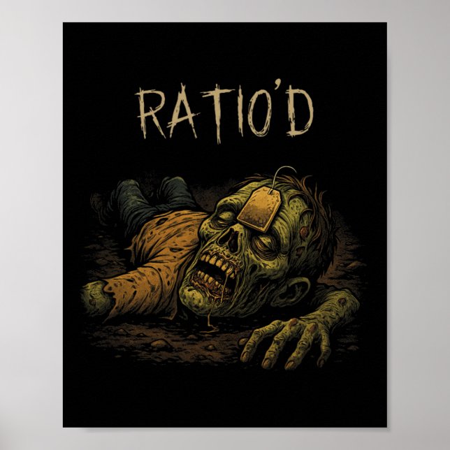 Ratio'd Teag-meme Rolig Zombie-Npc Ratioad Spelare Poster (Framsidan)