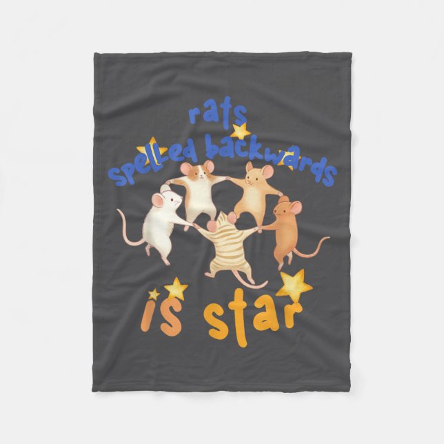 Rats Spelled Backwards Is Star Funny Rat Meme Rat  Fleecefilt (Framsidan)