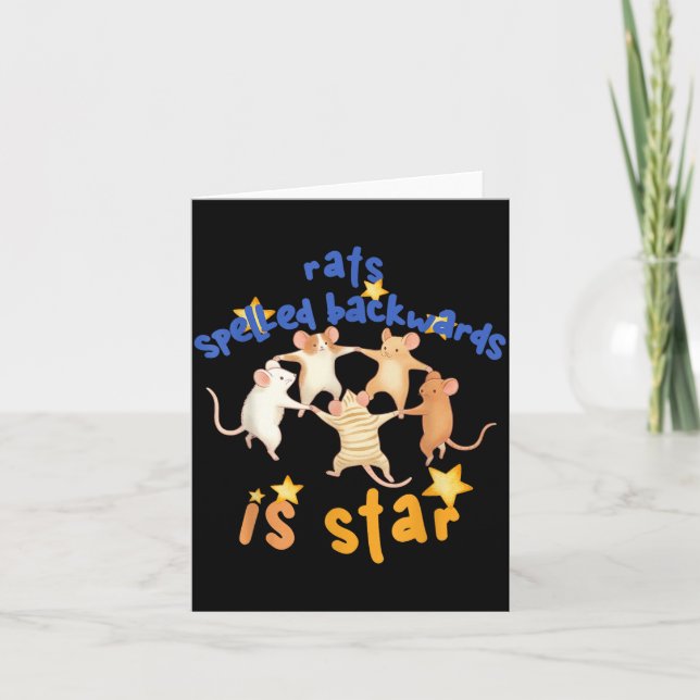 Rats Spelled Backwards Is Star Funny Rat Meme Rat  Kort (Framsida)