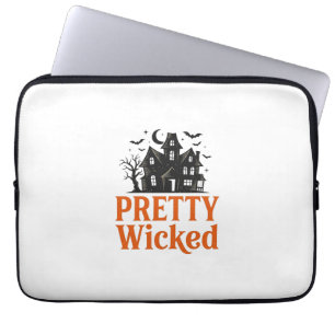 Rätt Elak Vintage Halloween Spökhus Tröja Laptop Fodral