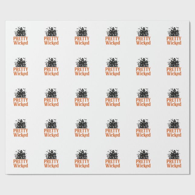 Rätt Elak Vintage Halloween Spökhus Tröja Presentpapper (Platt)