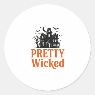 Rätt Elak Vintage Halloween Spökhus Tröja Runt Klistermärke
